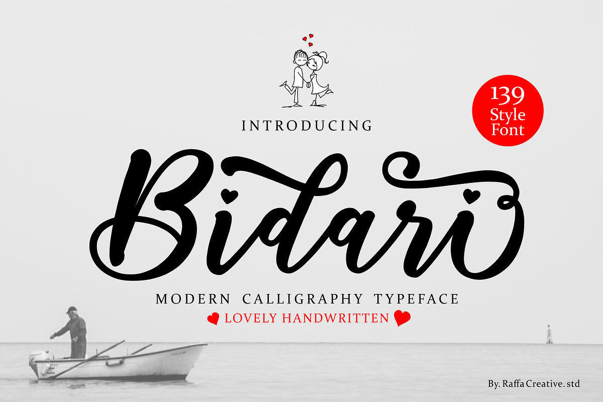 Bidari Script, a Script Font by Raffa Creative (Photo 1 of 7)