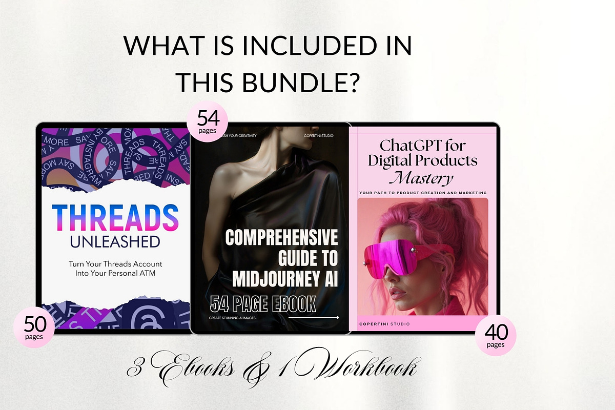 AI + Threads bundle mrr plr books, a Magazine Template by CopertiniStudio (Photo 5 of 10)