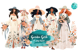 Garden Girls Clipart