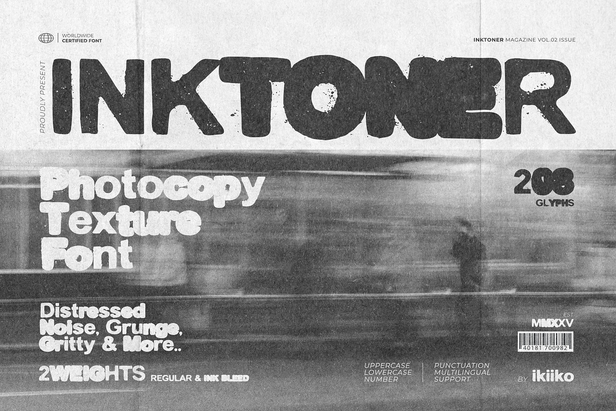 Inktoner - Photocopy Texture Font, a Sans Serif Font by ikiiko (Photo 1 of 7)