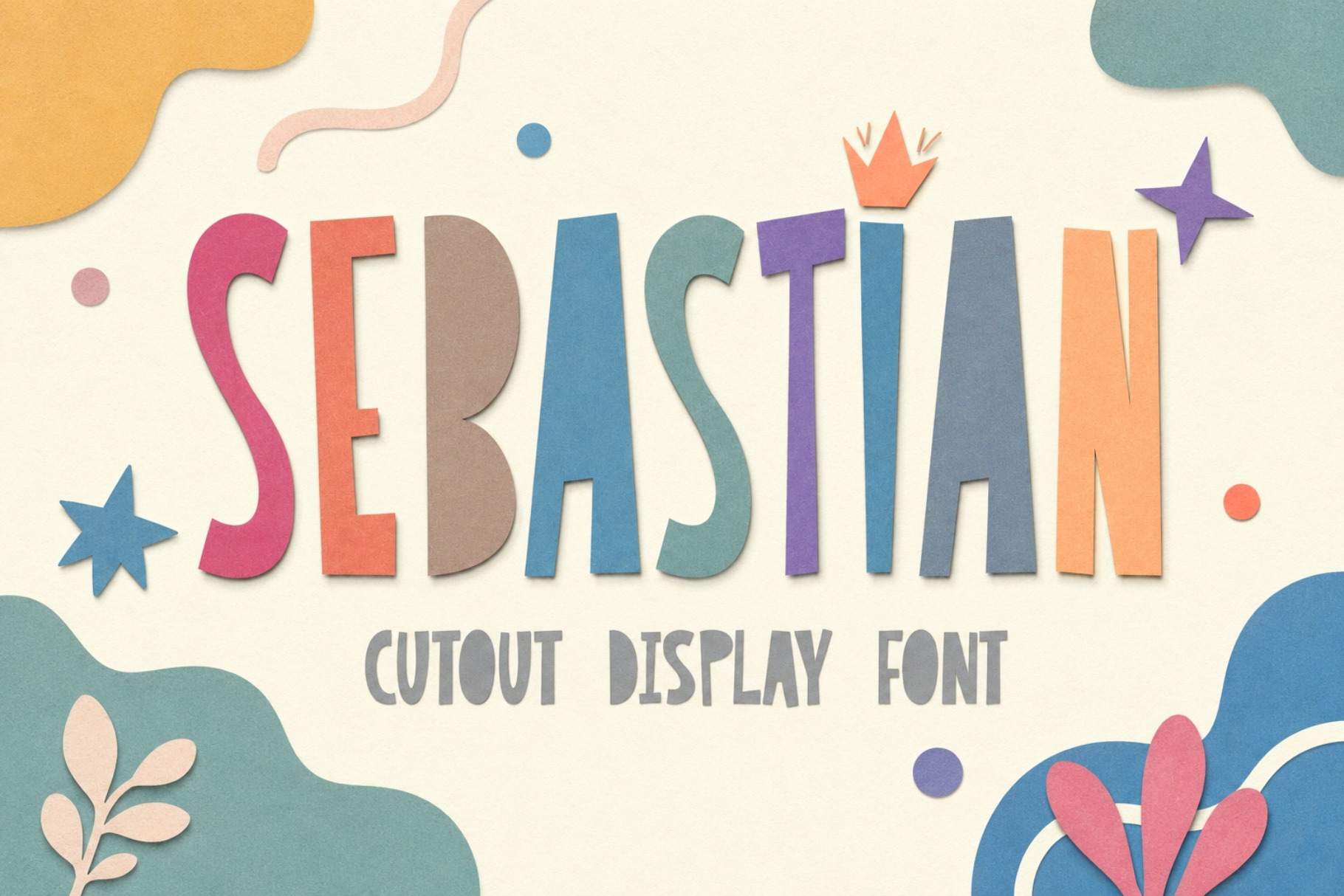 Sebastian - Cutout Typeface, a Sans Serif Font by HipFonts