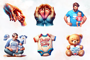 New Dad Fathers Day Watercolor Png, an Illustration by RobertsArt (Thumbnail 8 of 8)