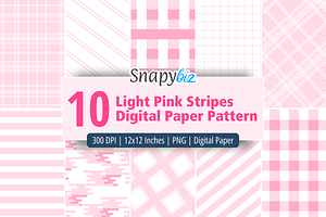 Light Pink Stripes Digital Paper, a Pattern Graphic by Snapybiz