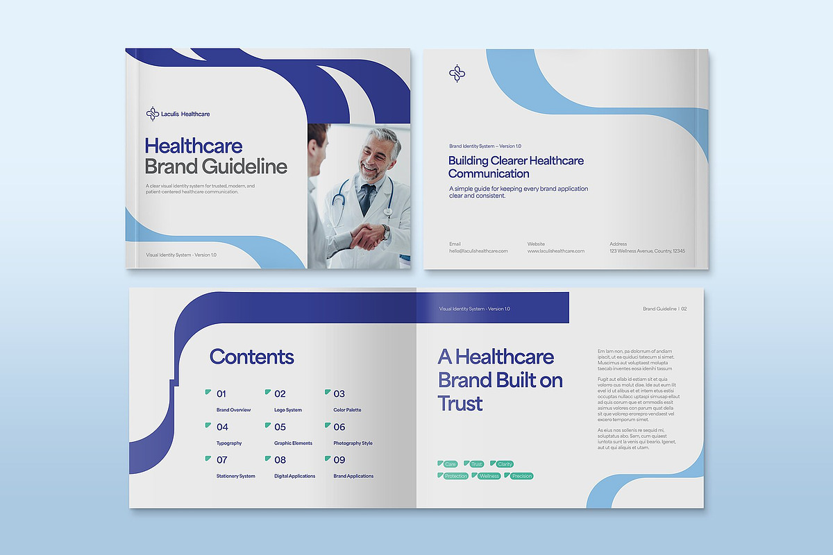 Healthcare Brand Guidelines Template, a Brochure Template by BrandPacks (Photo 2 of 8)