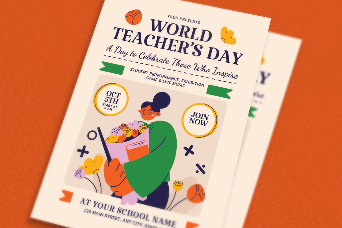 World Teacher Day Event Flyer, a Flyer Template by Guuver (Photo 2 of 3)