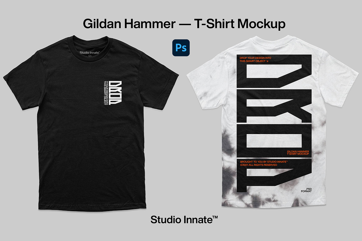 Gildan Hammer T-Shirt Mockup, a Shirt Mockup by Studio Innate (Photo 1 of 7)