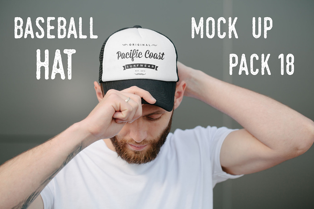 Baseball Hat Mock Up PACK 18, a Hat Mockup by Arfis (Photo 1 of 18)