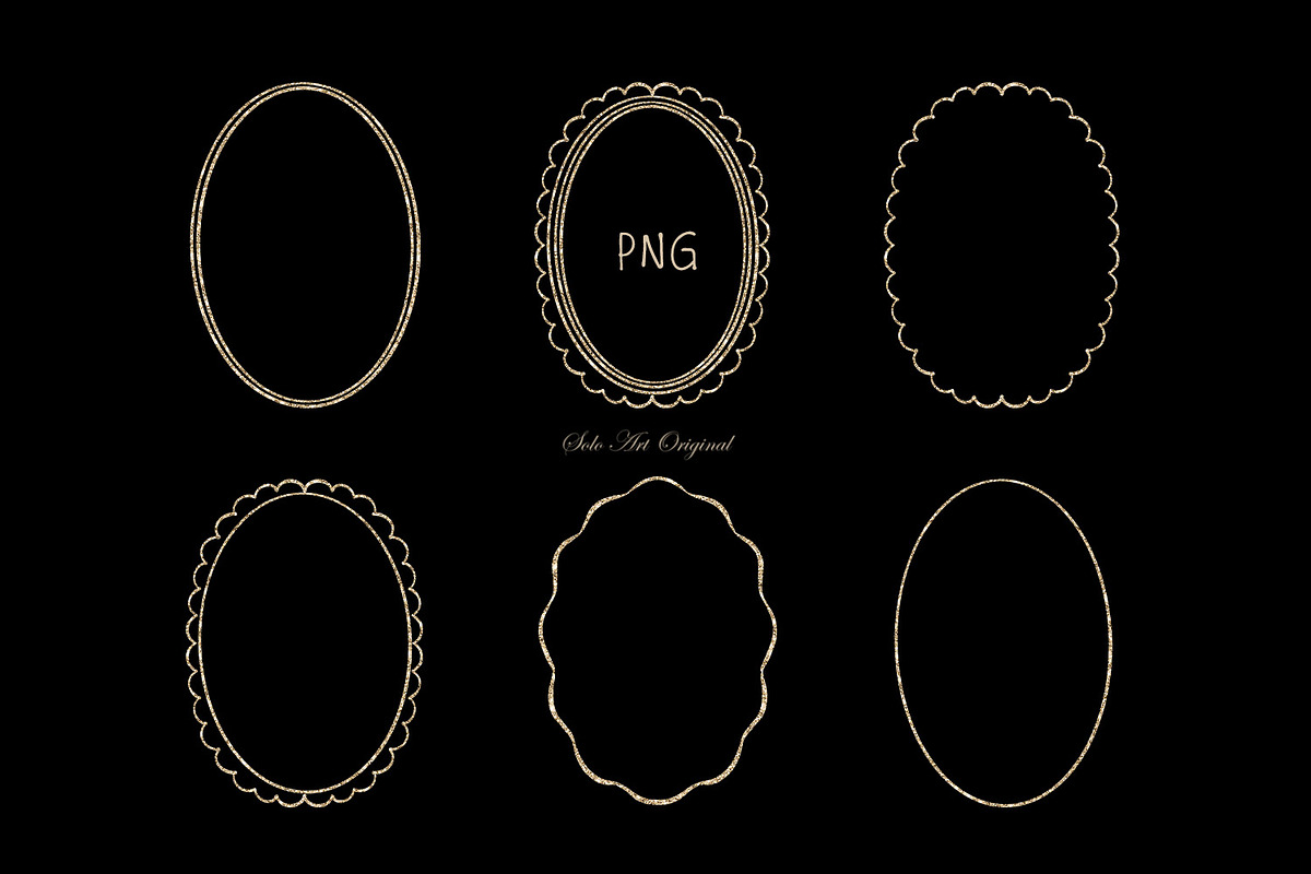 Whimsical Gold Frames Hand drawn, a Graphic by Solo Art Original (Photo 7 of 14)