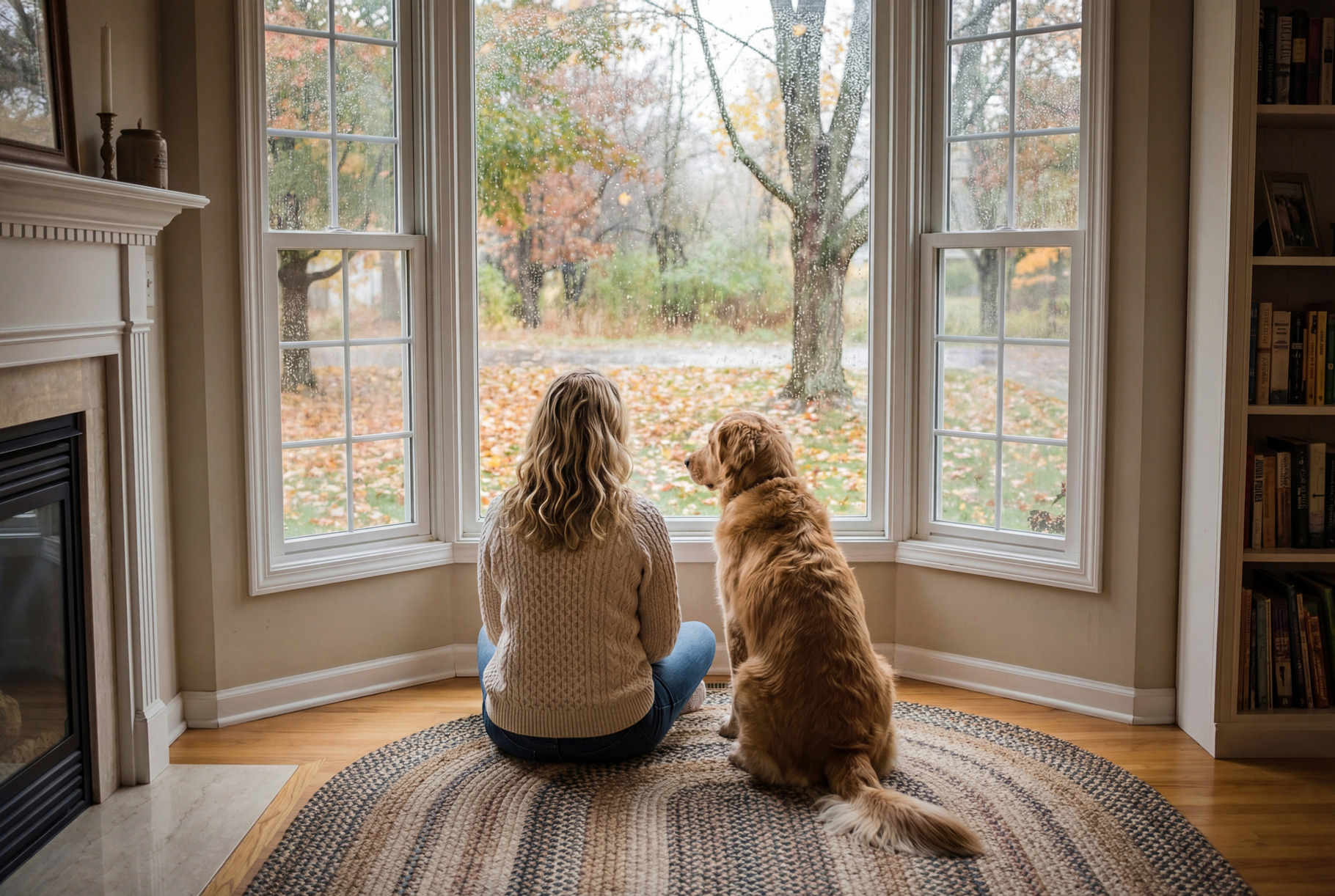 Woman and Golden Retriever Together, an Animal Photo by Virgo Studio