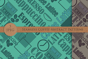 COFFEE Lettering Seamless Patterns