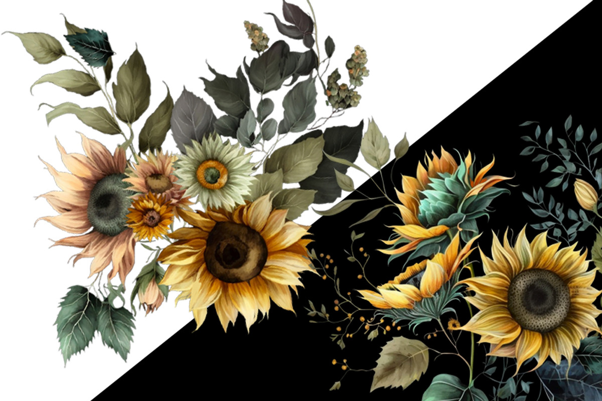 Sunflowers Flowers Clipart, a Seasonal Illustration by Tanya Kart (Photo 4 of 5)