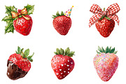 Watercolor Sweet Strawberry Clipart, an Illustration by DreamArtGraphic (Thumbnail 3 of 4)