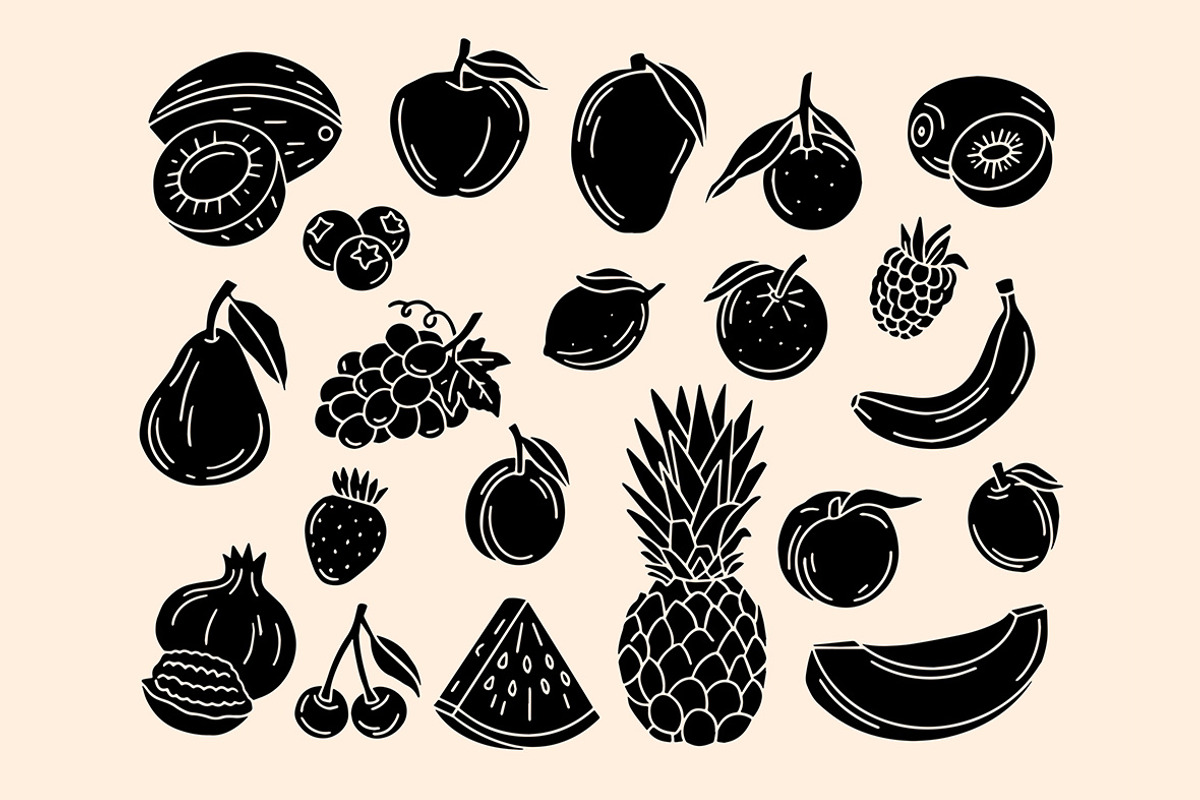 Fruits Linocut Clipart, an Illustration by ClayStudio (Photo 2 of 8)