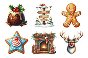Christmas Clipart Bundle, an Illustration by Daily.Designs (Thumbnail 3 of 5)