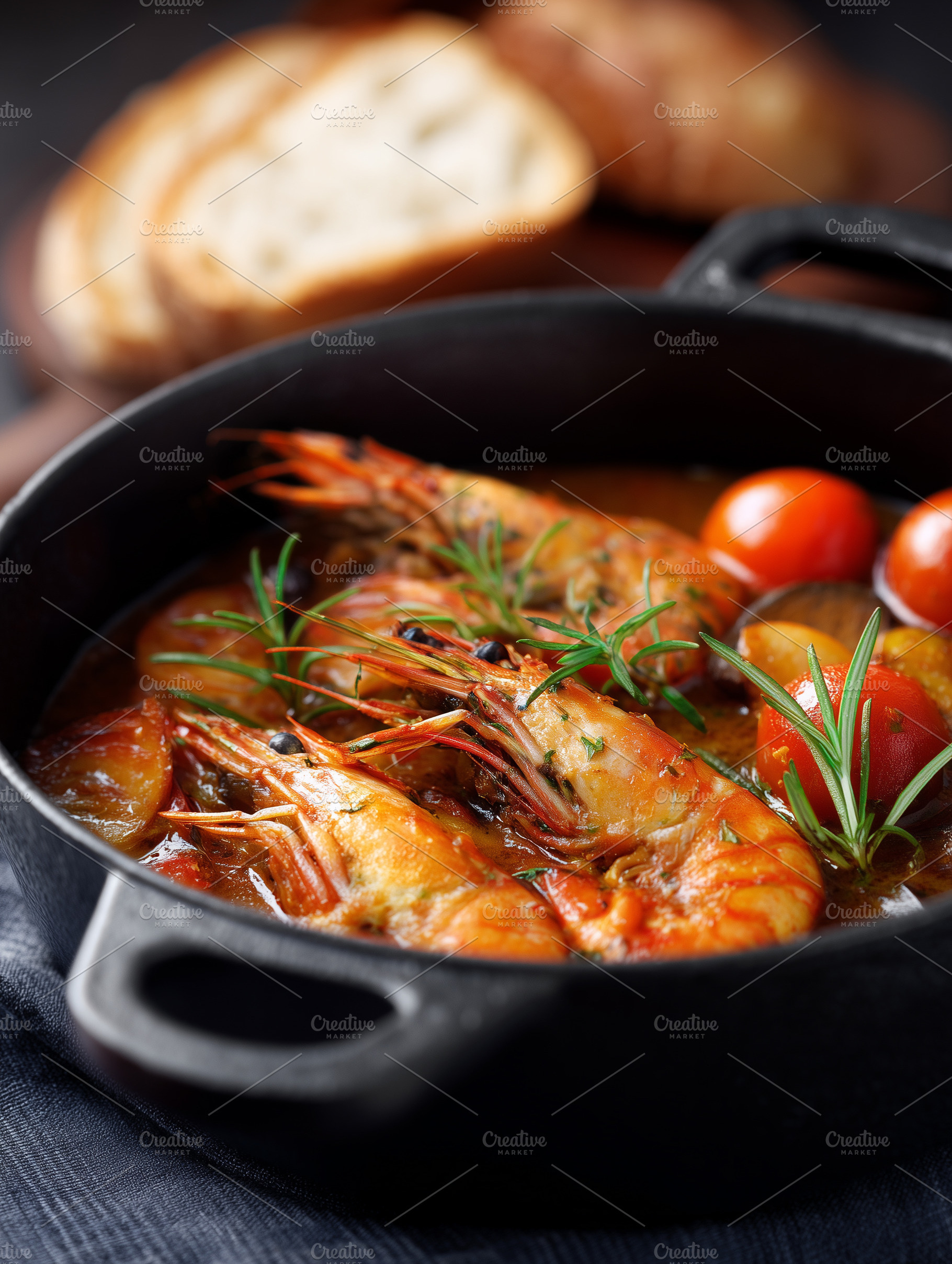 Delicious shrimp stew with tomatoes,, a Food & Drink Photo by MistyDay