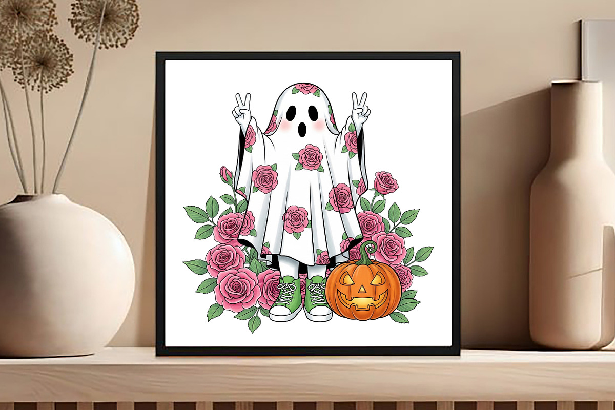 Floral Ghost PNG Cute Halloween, an Illustration by Black Bird Studio (Photo 4 of 4)