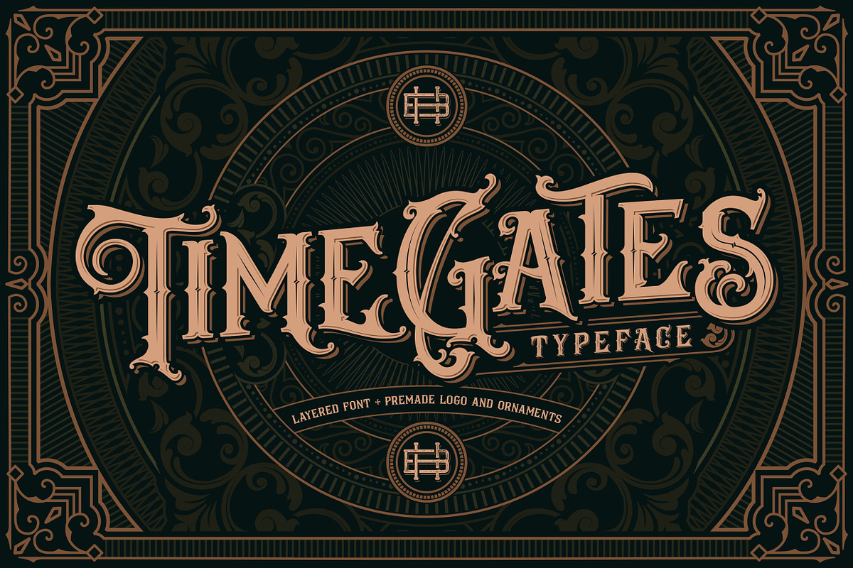 Timegates Typeface + Extras, a Serif Font by Heybing Supply Co. (Photo 1 of 15)