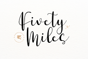 Fivety Miles, a Script Font by Forberas Club (Thumbnail 1 of 8)