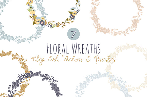 Floral Wreath Overlays & Vectors preview 5