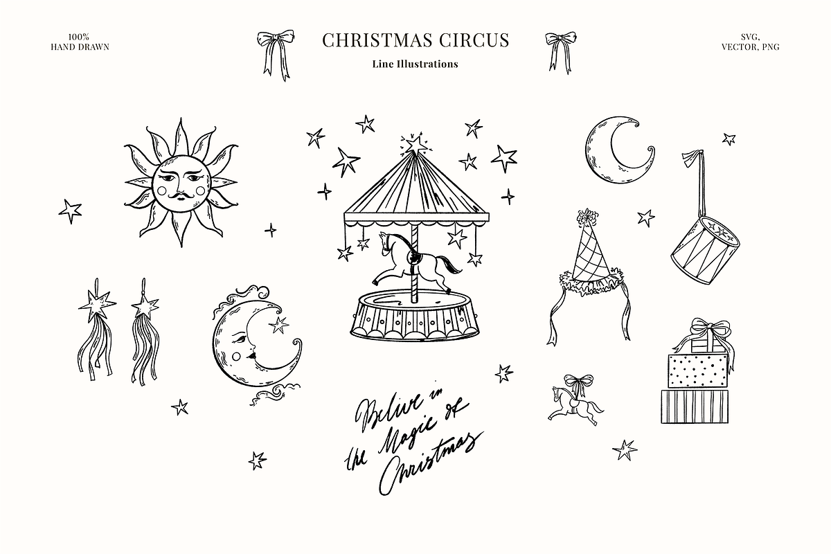 Vintage Christmas Circus art, a Decorative Illustration by Summer Nightingale Art (Photo 8 of 14)