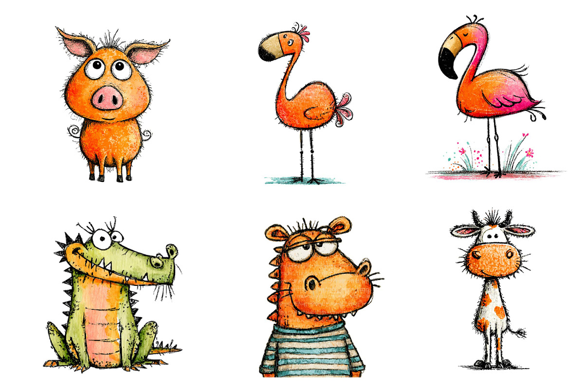 Animals Minimalist Cartoon Clipart, an Illustration by CreationArt (Photo 5 of 5)