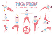 42 Funny Yoga Poses, a Healthcare Illustration by muratkalkavan (Thumbnail 1 of 4)