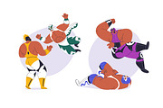 Luchadores, Mexican wrestlers set, a Sport Illustration by Good Studio (Thumbnail 2 of 4)