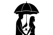 50 Couple Umbrella Silhouette Bundle, an Illustration by Designs_River (Thumbnail 23 of 51)