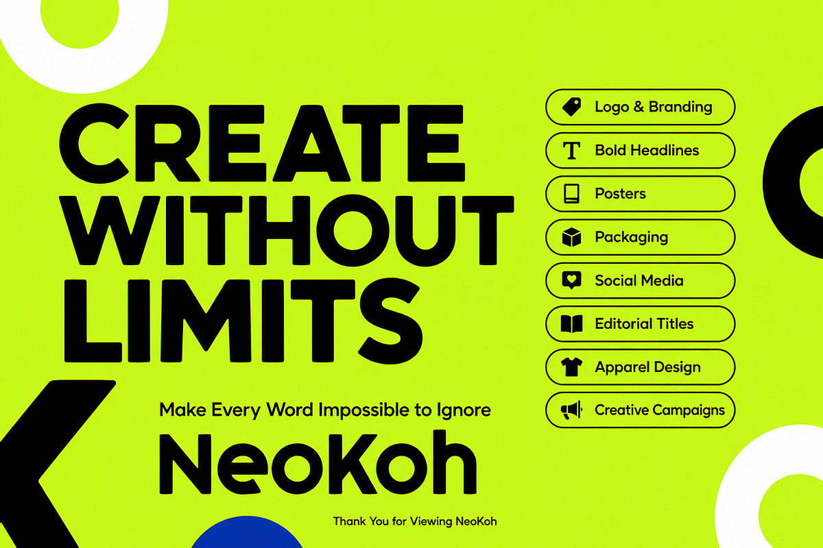 NeoKoh – Bold Geometric Display Font, a Serif Font by Wow Magic (Photo 5 of 5)