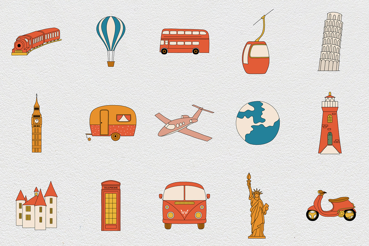 Travel icon set, an Icon by NatalieArtShop (Photo 10 of 12)