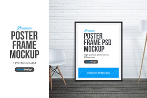 Minimal Interior Poster Frame Mockup, a Mockup by SimplDesign