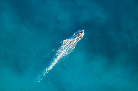 Top view from drone of fast sailing, a Nature Photo by KucherPhoto