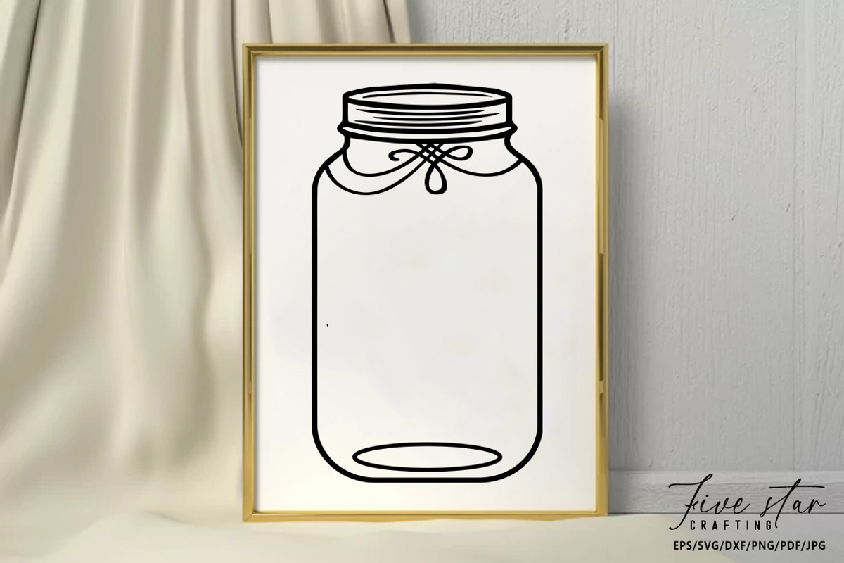 Mason Jar SVG Bundle Glass Jar SVG, an Object Graphic by FiveStarCrafting | Creative Market for Free Printable Mason Jar Template