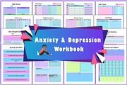 Premium Anxiety &Depression Workbook, a Stationery Template by Shumaya (Thumbnail 1 of 8)