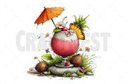 Whimsical Tropical Drink Clipart, an Illustration by Craft Nest (Thumbnail 12 of 12)