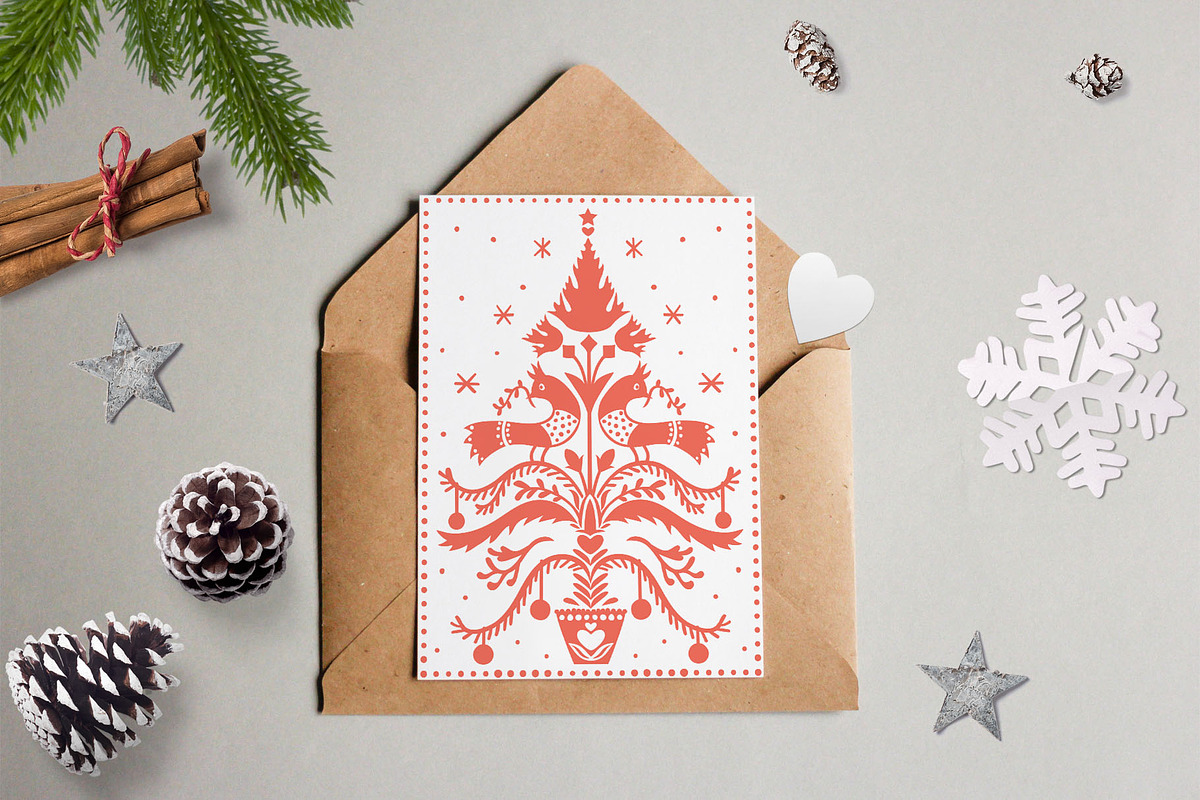 Christmas postcard and patterns, a Decorative Illustration by pineart (Photo 2 of 3)