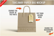 Takeaway Paper Bag Label Mockup PSD, a Packaging Mockup by Bruno's Shop (Thumbnail 1 of 4)