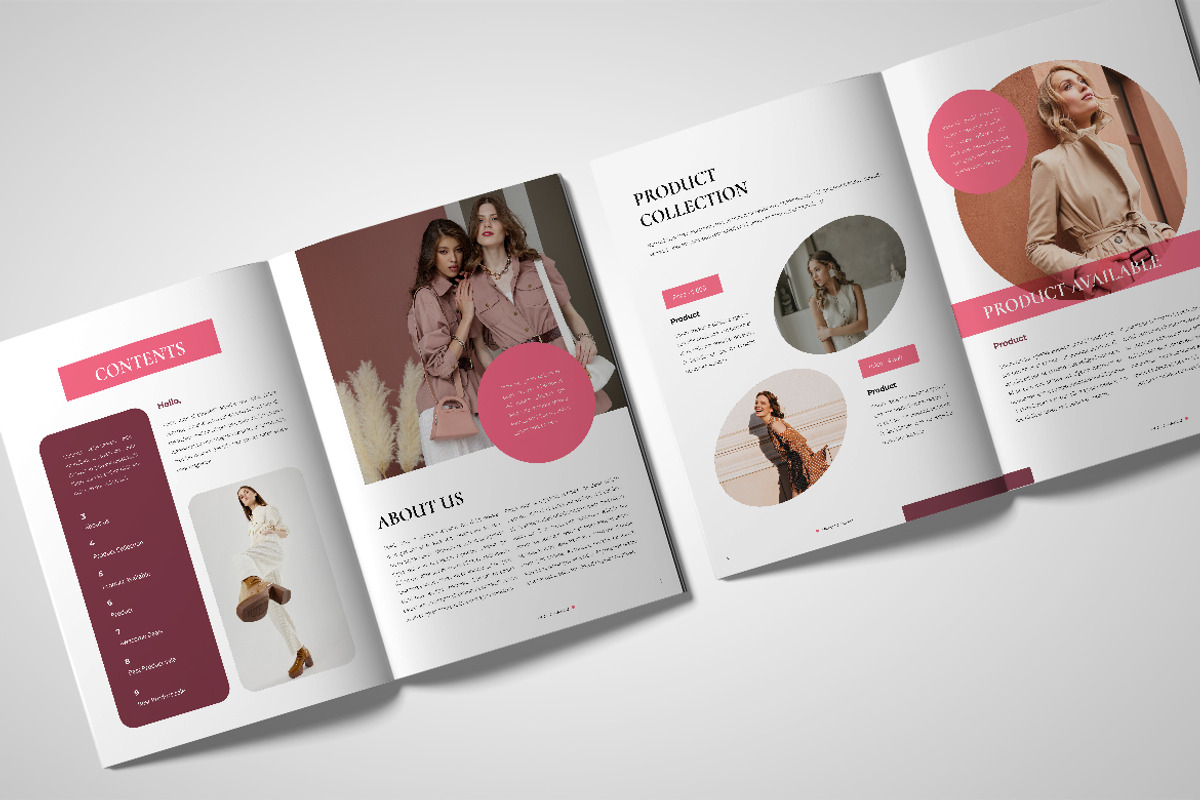 Pink Fashion Project Catalog, a Brochure Template by UICreative (Photo 2 of 4)
