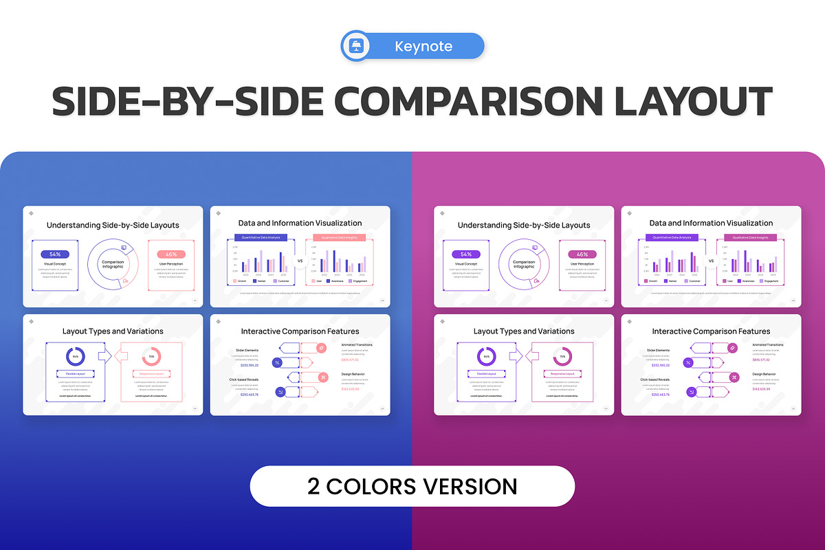 Side-By-Side Comparison Layout KEY