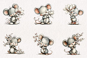 Funny Spring Mouse Clipart, a Seasonal Illustration by CreationArt (Thumbnail 4 of 7)