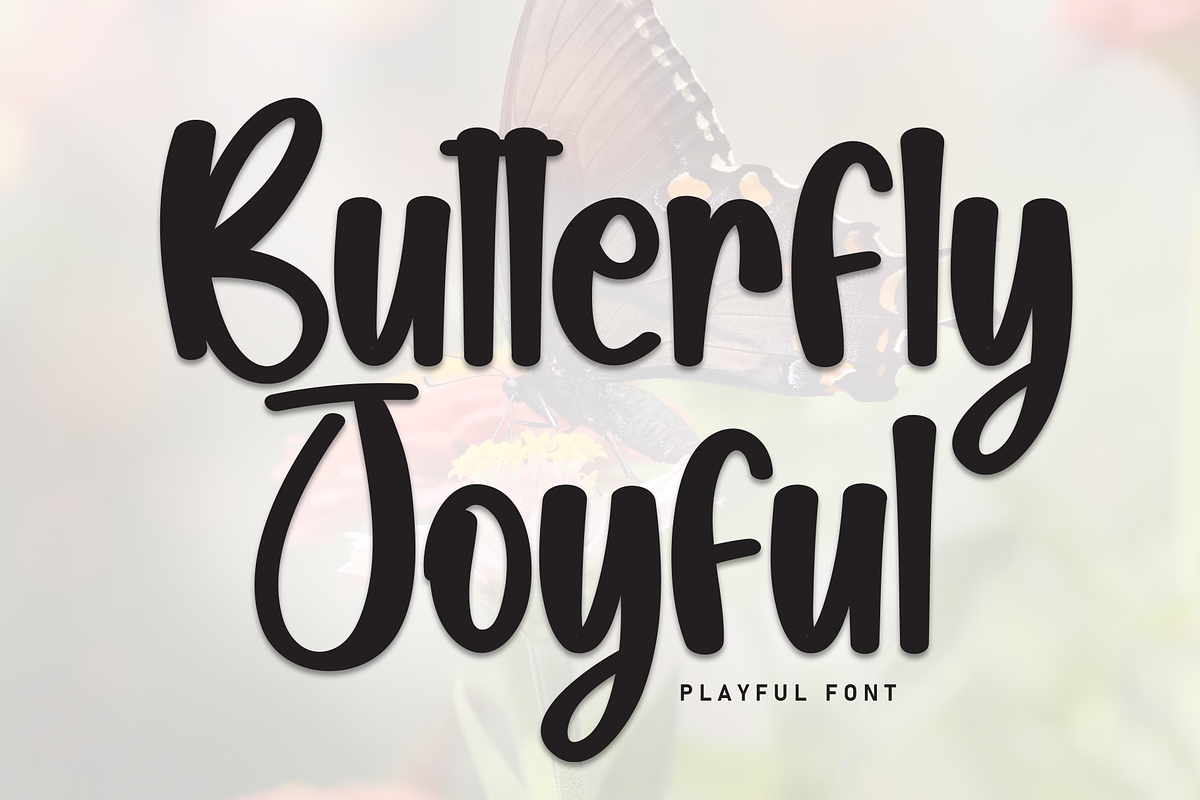 Butterfly Joyful | Script Font, a Handwritten Font by Scratchones (Photo 1 of 8)