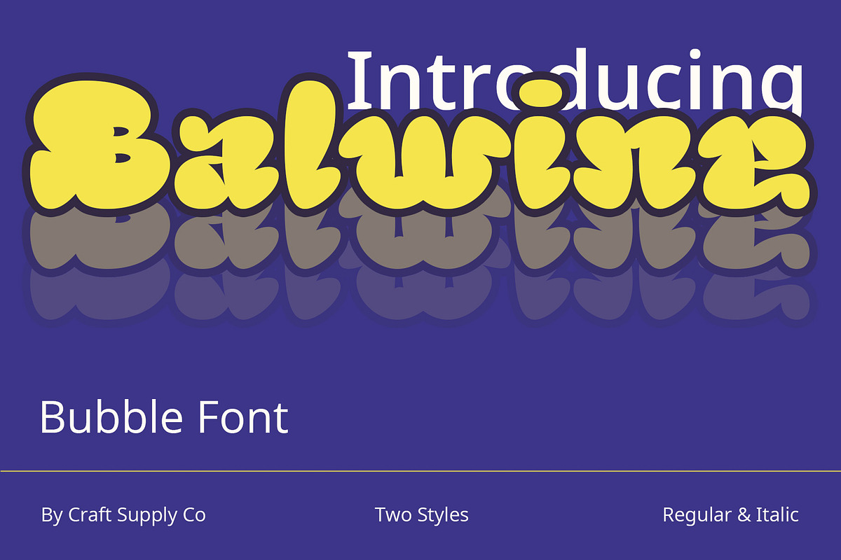 Balwine – Bubble Font, a Handwritten Font by Craft Supply Co. (Photo 1 of 8)