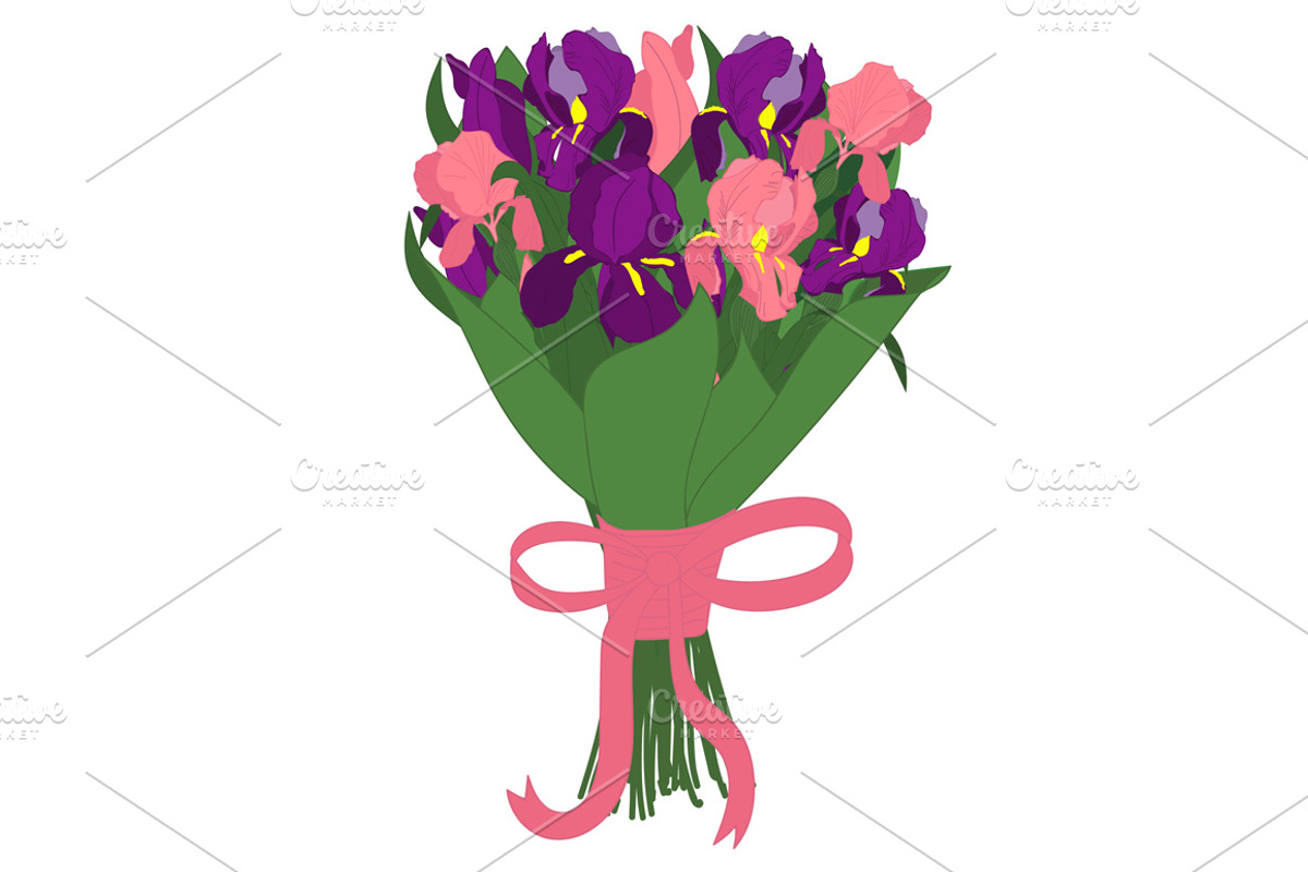 Bouquet of irises, tulips freesias, an Illustration by Orangepencil (Photo 7 of 9)