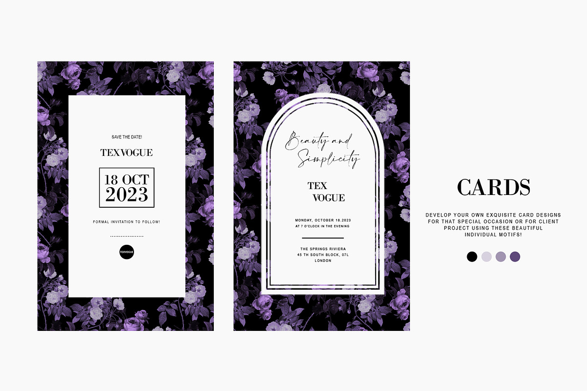 Purple Roses - Seamless Patterns, a Pattern Graphic by texvogue (Photo 4 of 15)