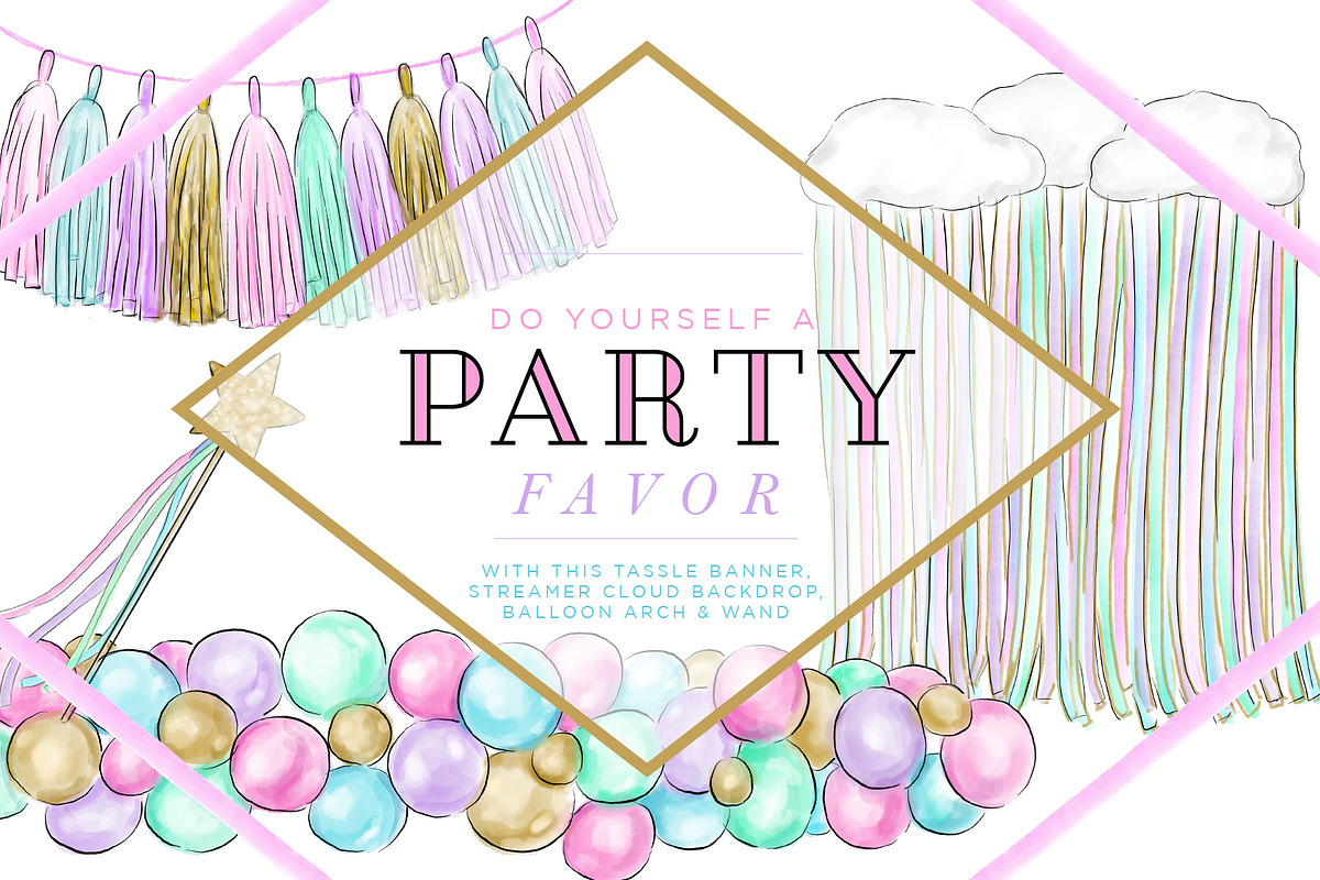 Unicorn Party Pack, an Illustration by Relish Designs (Photo 2 of 6)