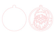 Santa Claus Face Christmas Laser Cut, a Seasonal Illustration by CraftArtStudio (Thumbnail 3 of 3)