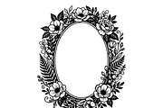 50 Elegant Floral Oval Mirror Frame, a Decorative Illustration by Amazin_art (Thumbnail 17 of 40)