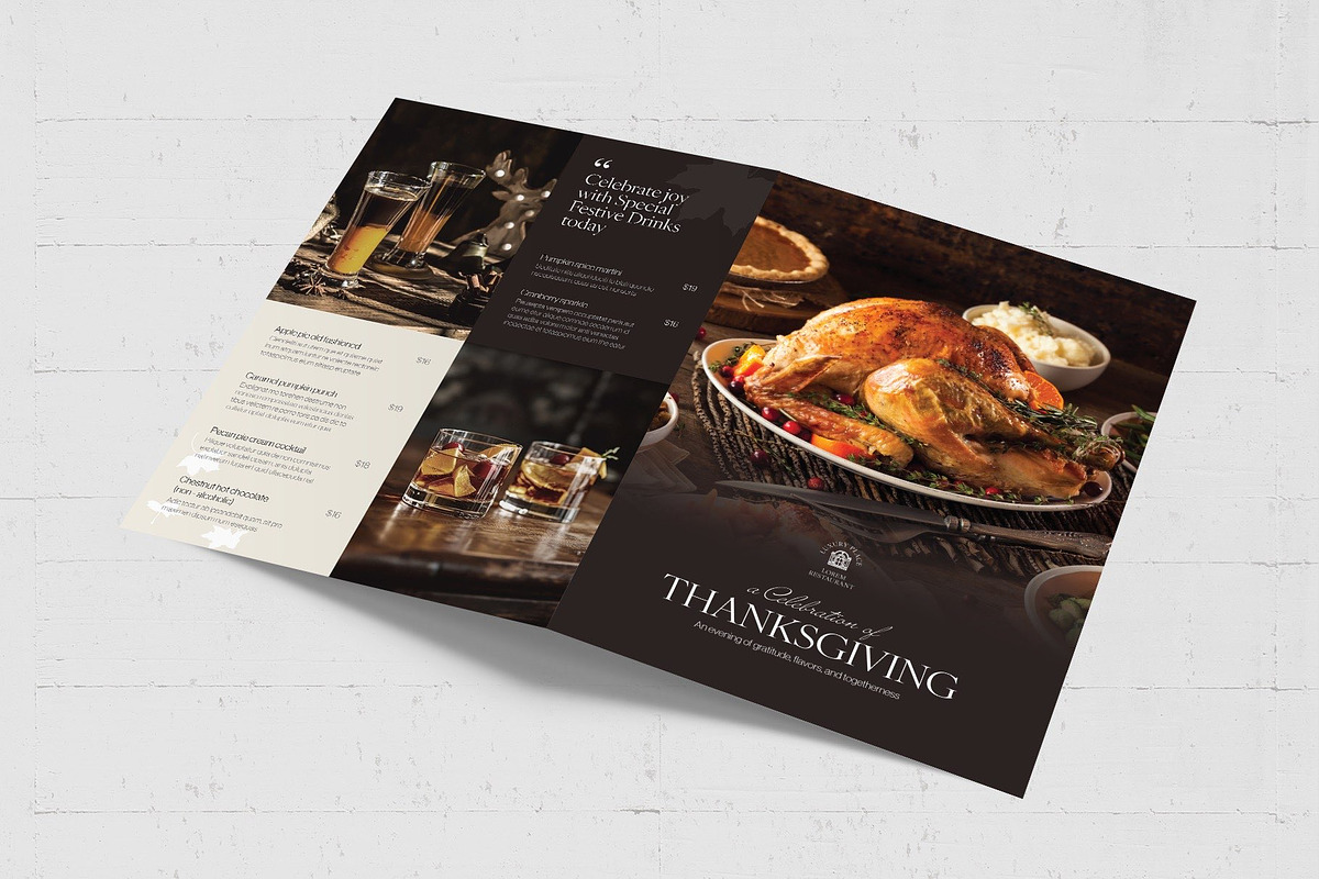 Thanksgiving Dinner Menu Template, a Flyer Template by BrandPacks (Photo 4 of 5)