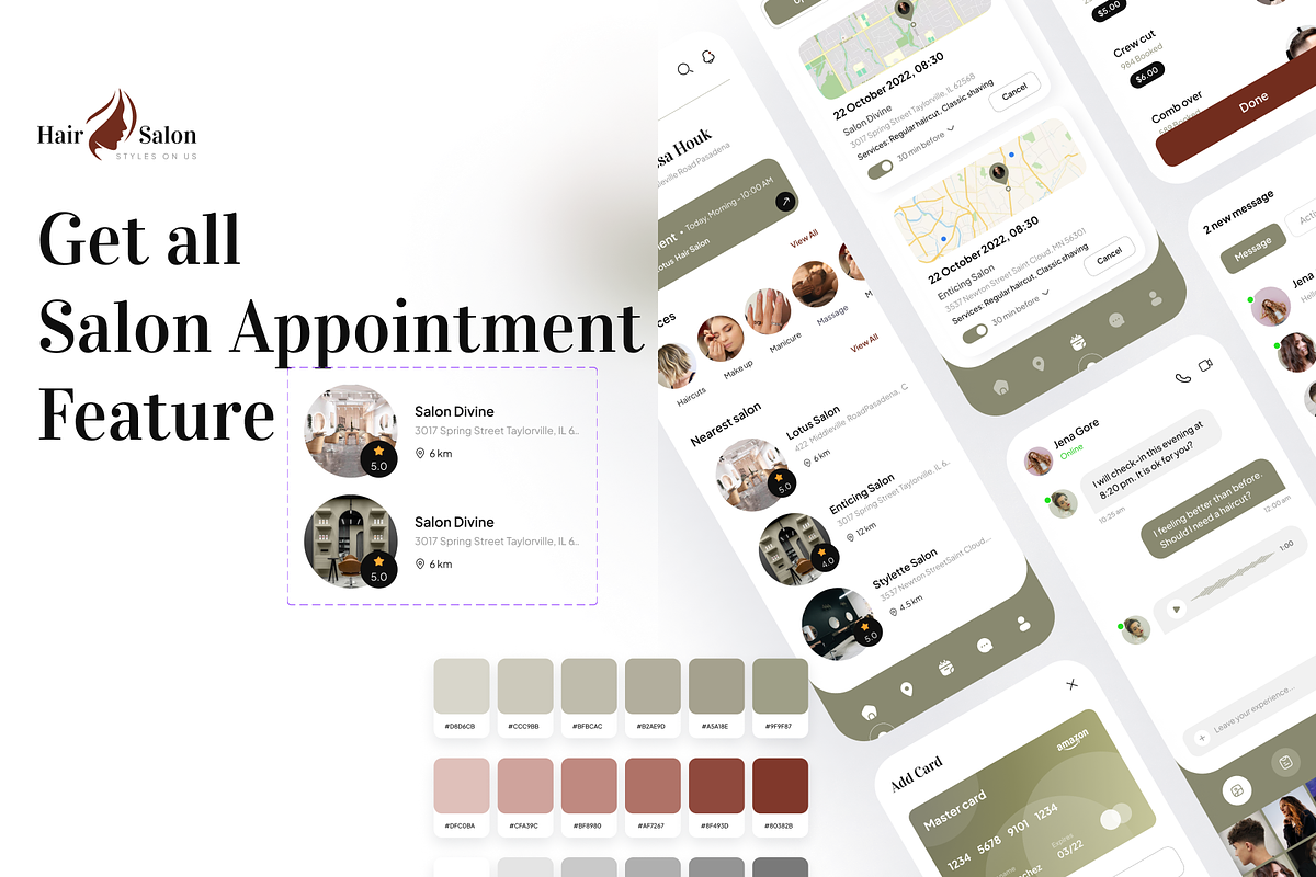 Hair Salon: Barber Appointment App, an UI Kit Template by Fluttertop (Photo 5 of 6)