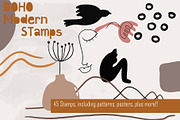 Boho Stamps Photoshop Procreate, a Brush Add-On by Sofs designs (Thumbnail 1 of 8)